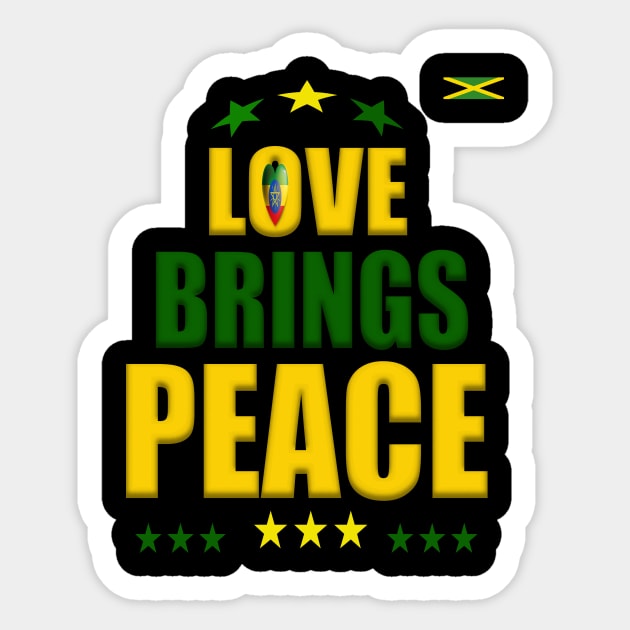 Peace & Love, Good Vibes, Reggae, Jamaica, Rasta Sticker by alzo